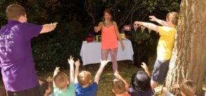children watching a show