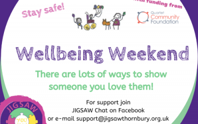 Virtual JIGSAW Wellbeing Weekend – When we can’t hug…