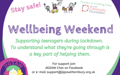 Virtual JIGSAW Wellbeing Weekend – Barnado’s: supporting teenagers during lockdown
