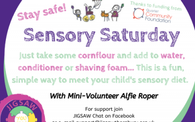 Virtual JIGSAW Sensory Saturday – play with cornflour
