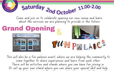 Join us for our Grand Opening & Fun Palaces Event – Saturday 2nd October